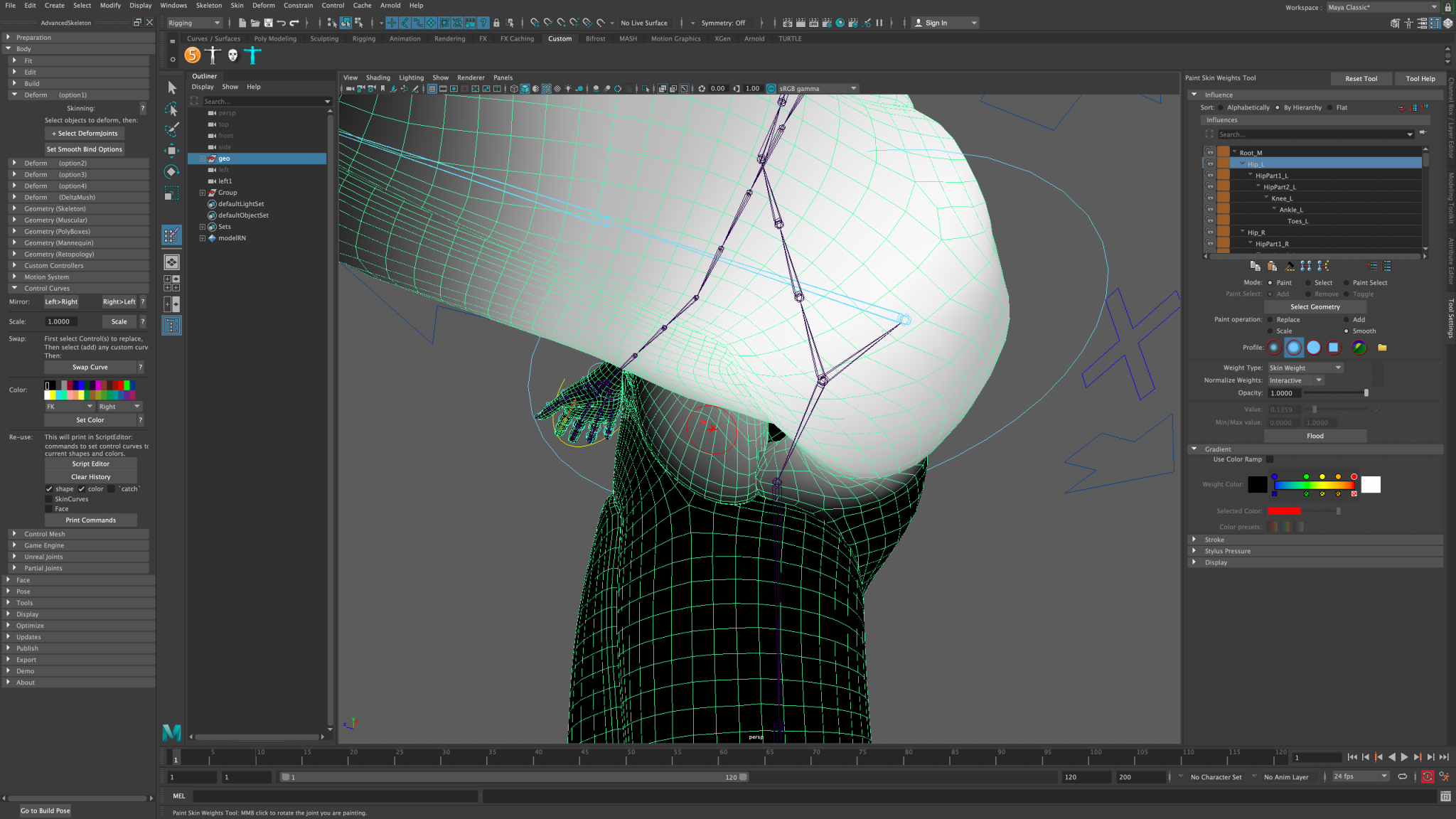 Computer Animation Rigging Week 5: female character rigging continues | XHong MA 3D computer animation