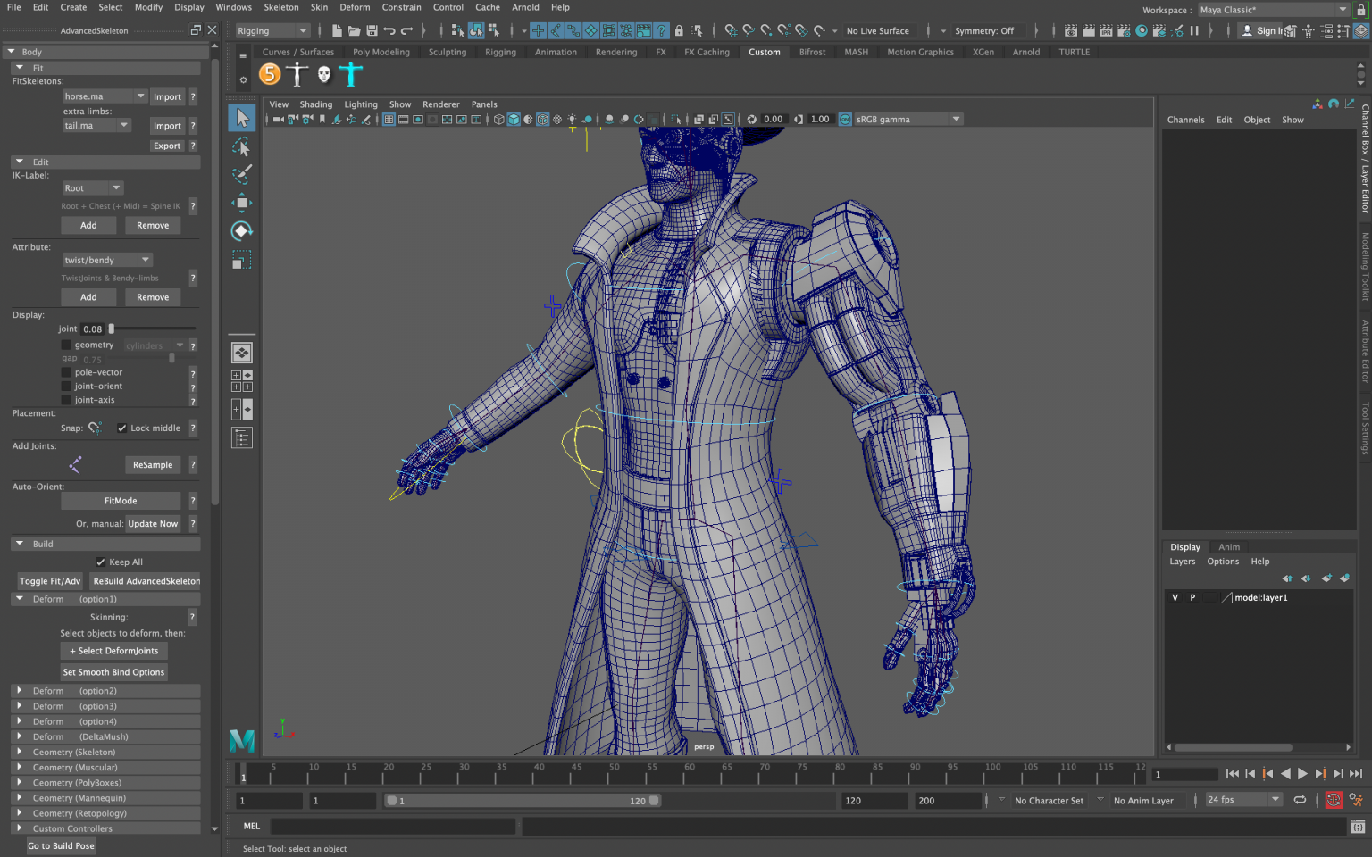 Week 6: male character rigging | XHong MA 3D computer animation